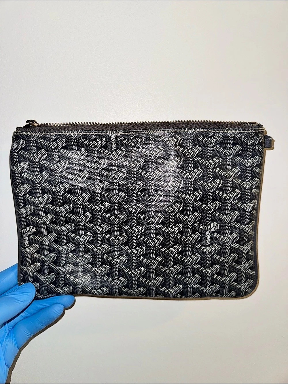 Goyard Goyardine Clutch in Black & Gray